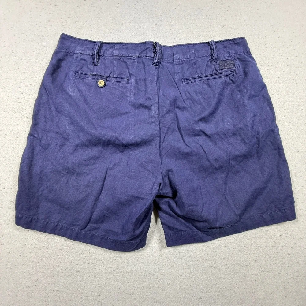 Polo Ralph Lauren Mens Classic Fit Linen Shorts Navy Blue Size 36